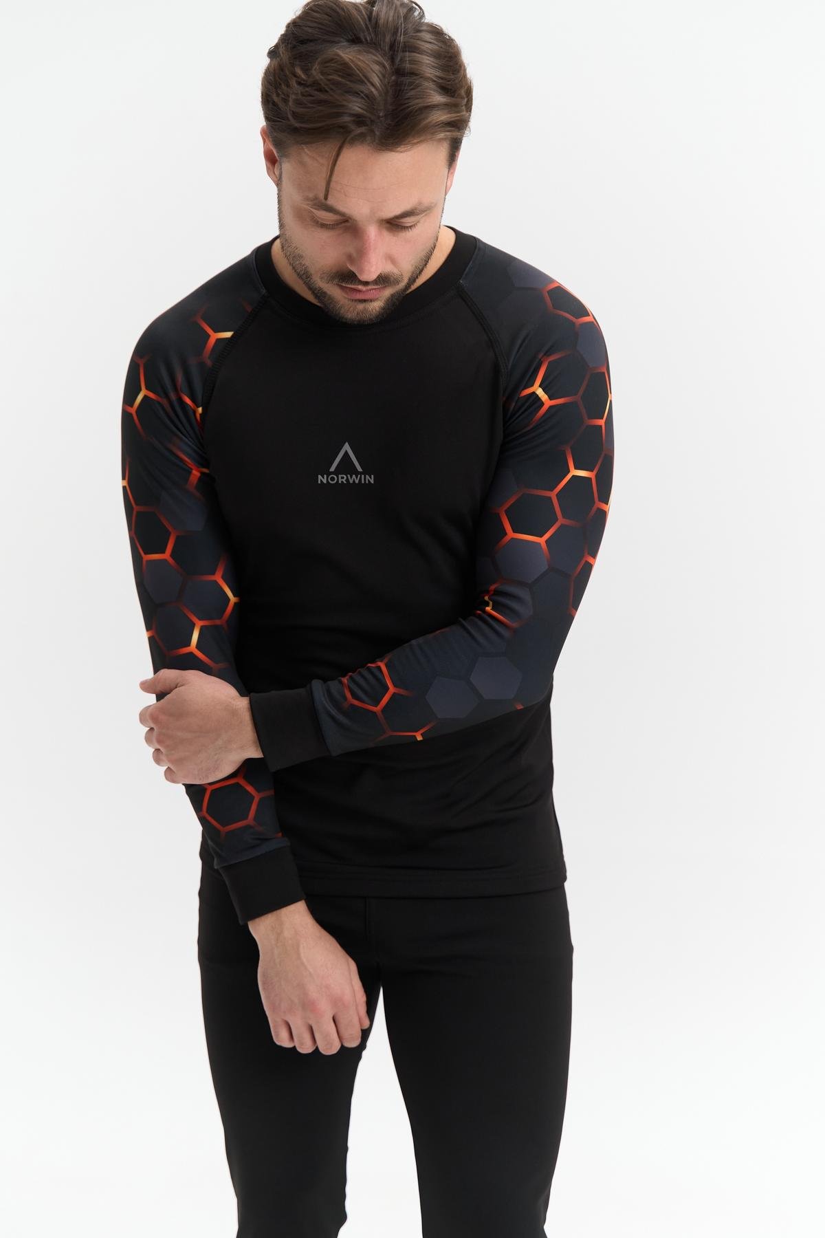 Термобелье мужское зимнее с принтами Norwin 2XL Черный (31185836)