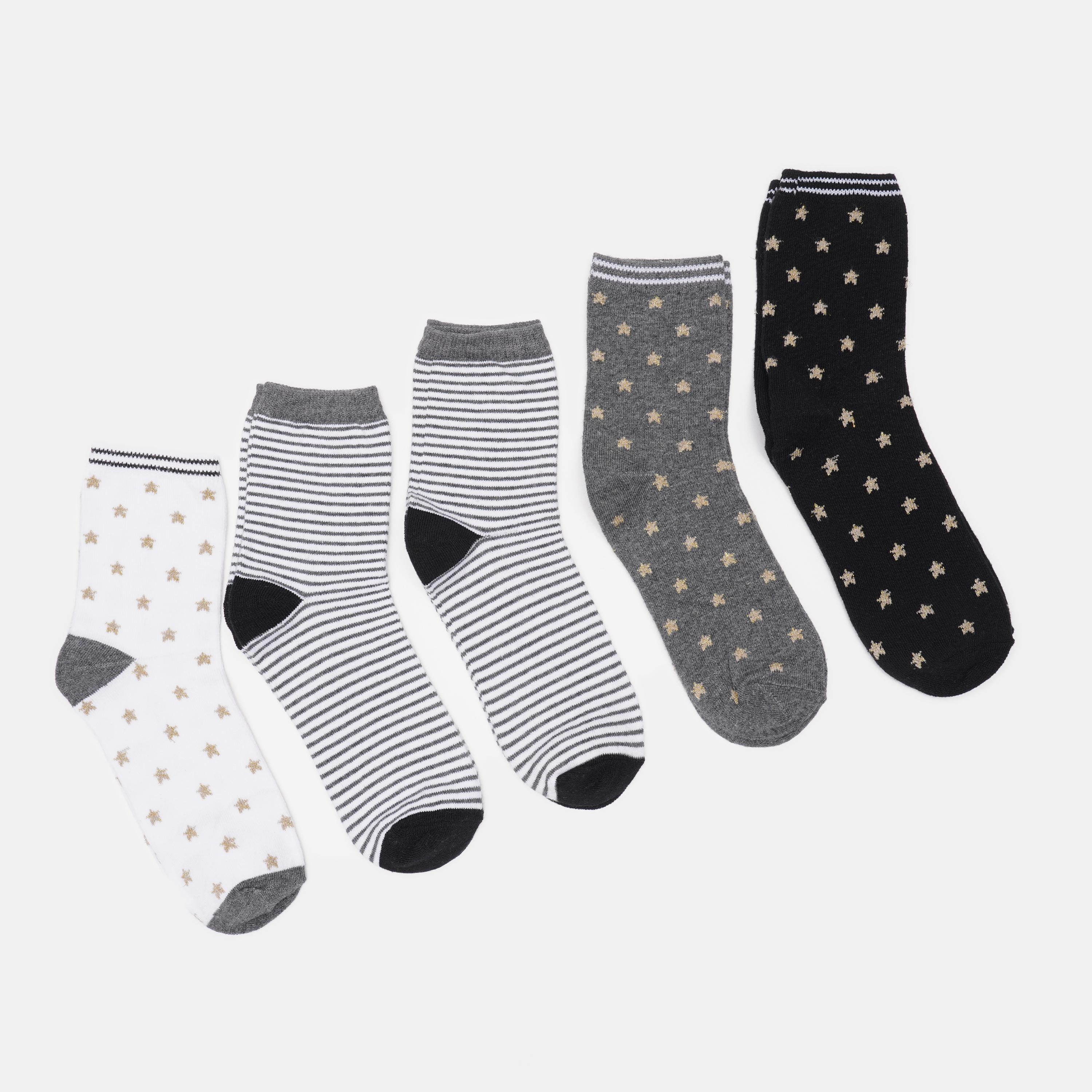 Шкарпетки C&A 5 пар р. 37-39 Білий/Чорний/Сірий (28094185379440511)