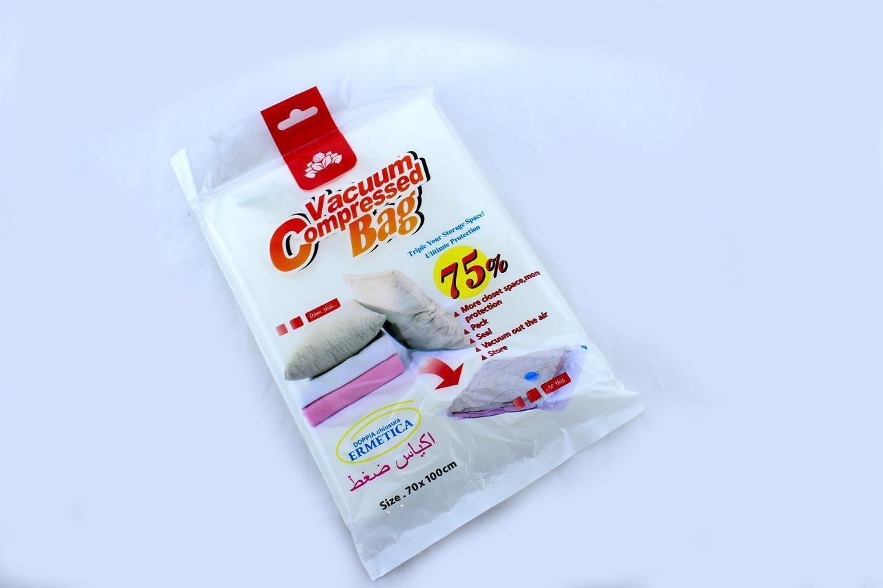 Вакуумні пакети для зберігання одягу та речей 70х100 см 3 шт. Прозорий - фото 1 Вакуумні пакети для зберігання одягу та речей 70х100 см 3 шт. Прозорий - фото 1