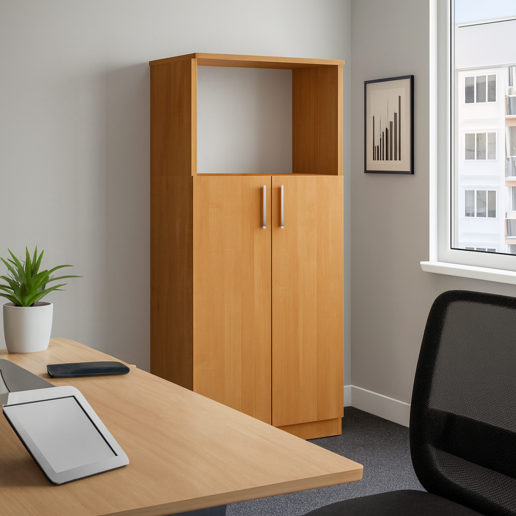 Шкаф книжный Kompanit КШ-15 ЛДСП с полками и дверцей 61х37х120 см Ольха (31739365)