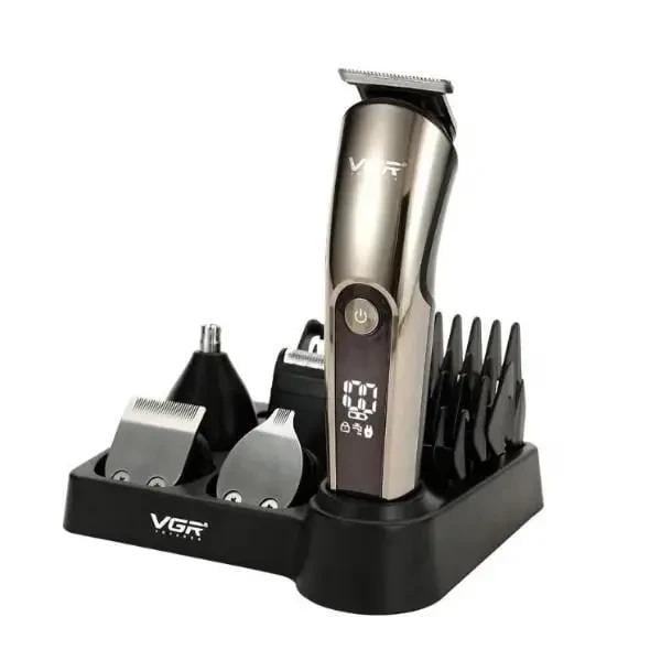 Машинка для стрижки волосся і бороди VGR V-107 11в1 з дисплеєм акумуляторна
