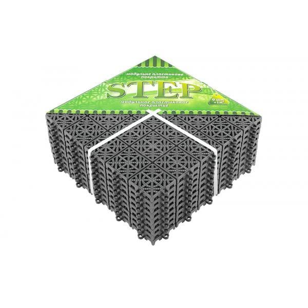 Плитка модульна для підлоги Степ ПВХ 330х330х15 мм Сірий (12493453) - фото 1