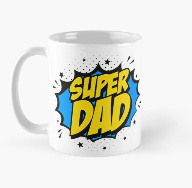 Чашка керамическая с принтом "Super dad" для папы 330 мл Белый (ПАПА14Ч)
