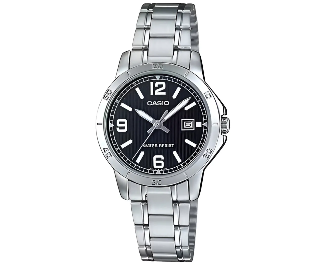 Наручные часы женские Casio LTP-V004D-1B2UDF d 30 мм Серебряный/Черный (2463844530)
