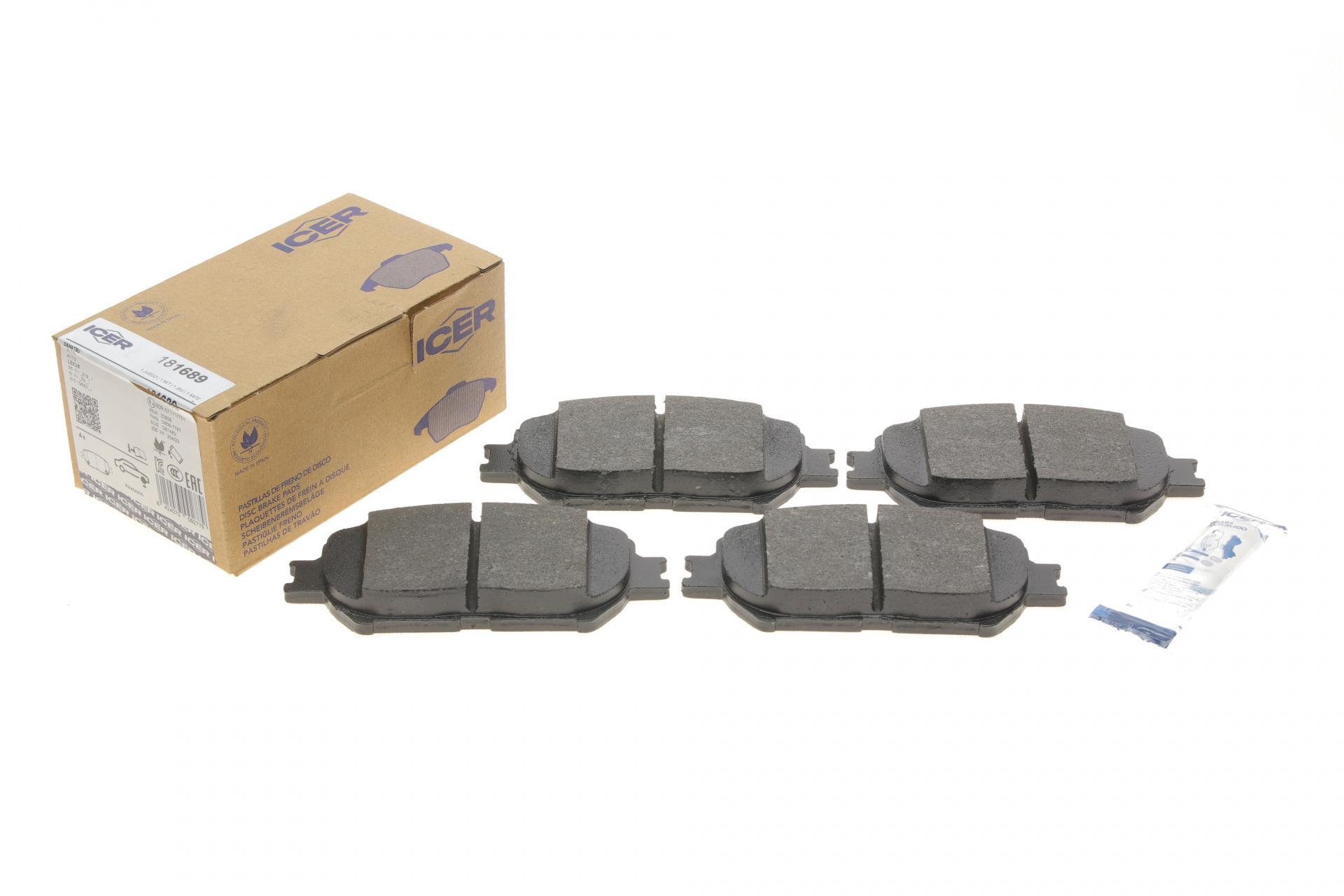 Колодки тормозные передние ICER 181689 Toyota Camry 01-11/Solara 03-08/Lexus GS 05-11/IS III 13- Колодки тормозные передние ICER 181689 Toyota Camry 01-11/Solara 03-08/Lexus GS 05-11/IS III 13-