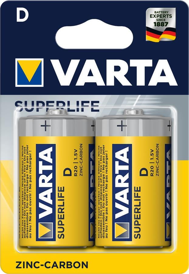 Батарейка Varta SUPERLIFE D BLI 2 шт. (10441051)