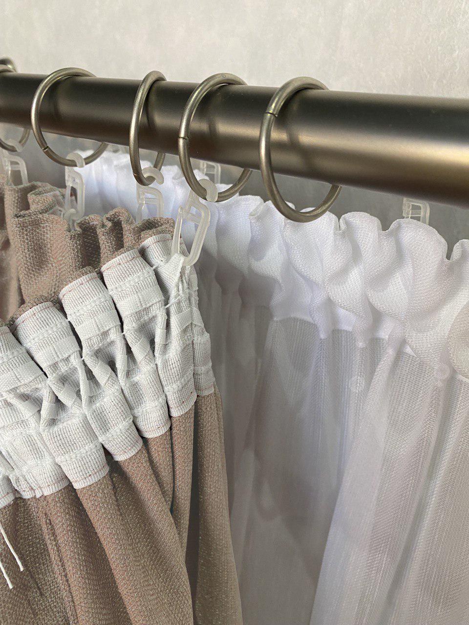 Комплект штор Лен-Рогожка 2 шт. 300x280 см Бежевый - фото 2 Комплект штор Лен-Рогожка 2 шт. 300x280 см Бежевый - фото 2