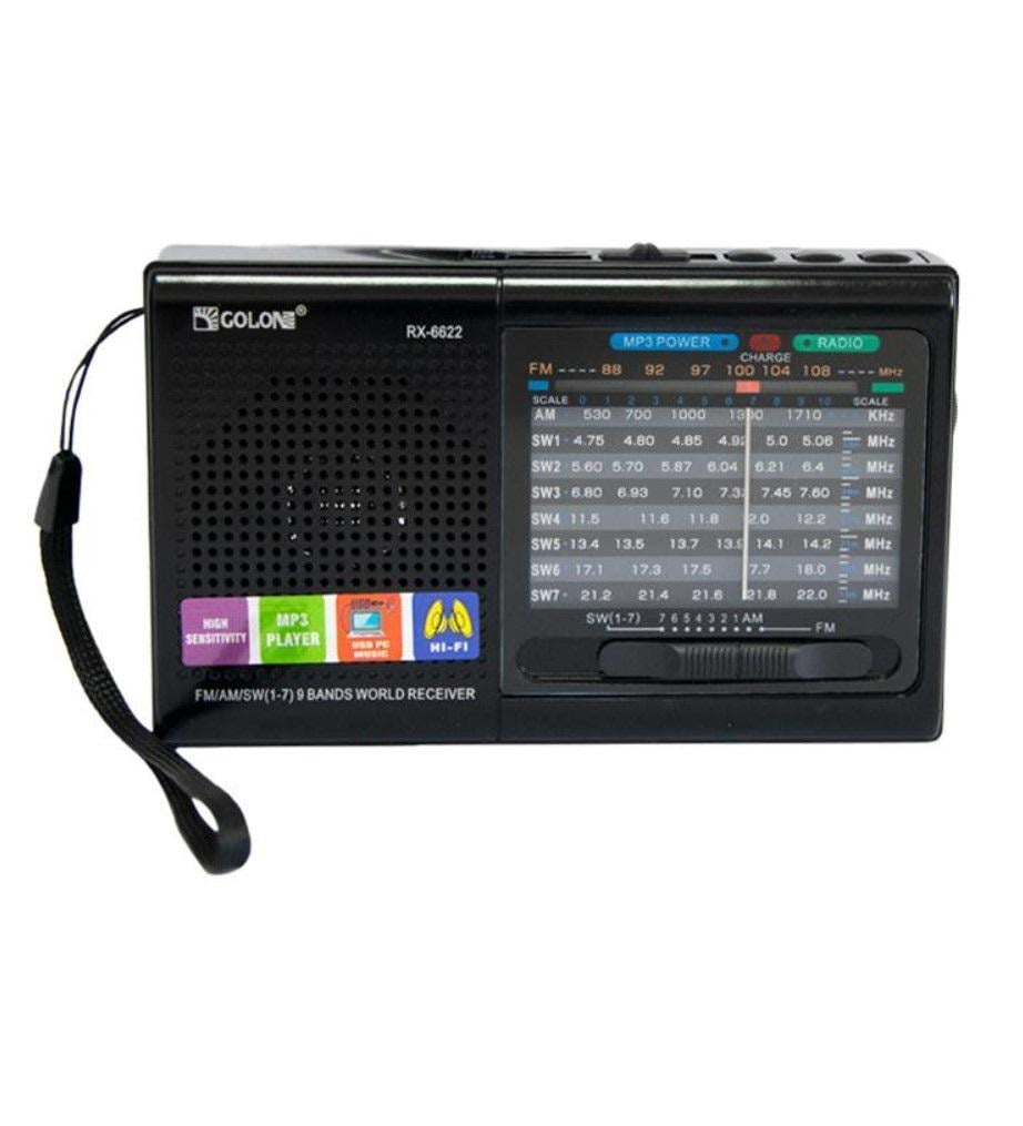 Радиоприемник Golon RX 6622 на аккумуляторе Черный (24365712)