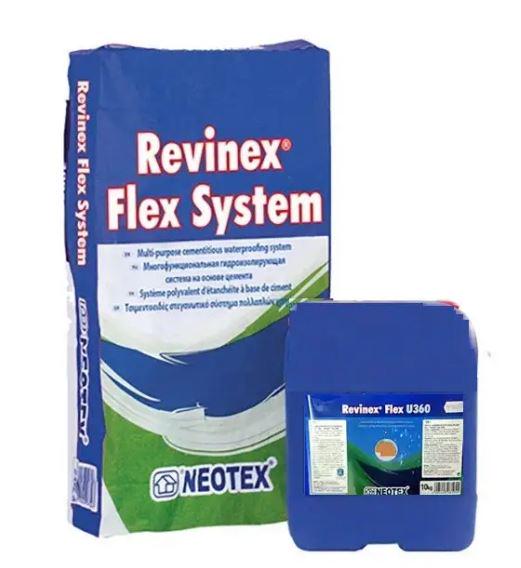 Система гидроизоляционная Neotex Revinex Flex U360 A+B двухкомпонентная эластичная 35 кг