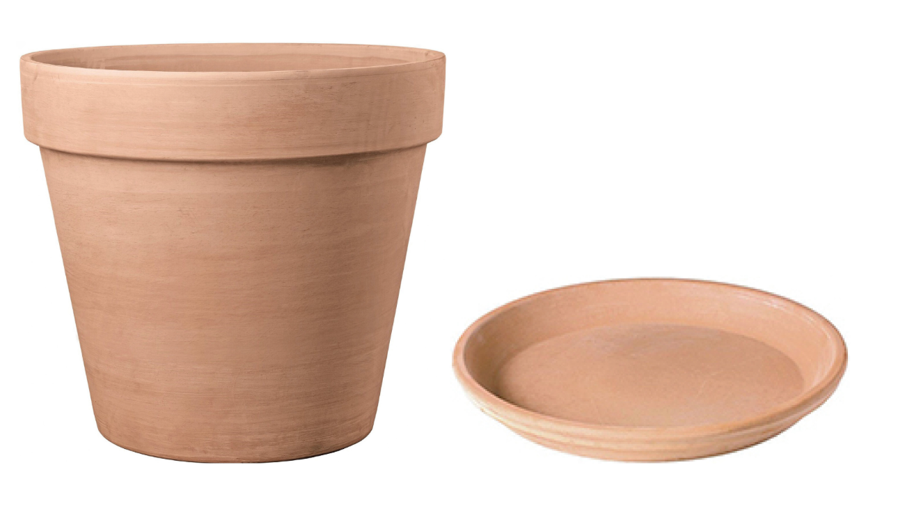 Горщик з піддоном DEROMA гладкий 20х23 см 4,3 л Світло-коричневий (000006331)