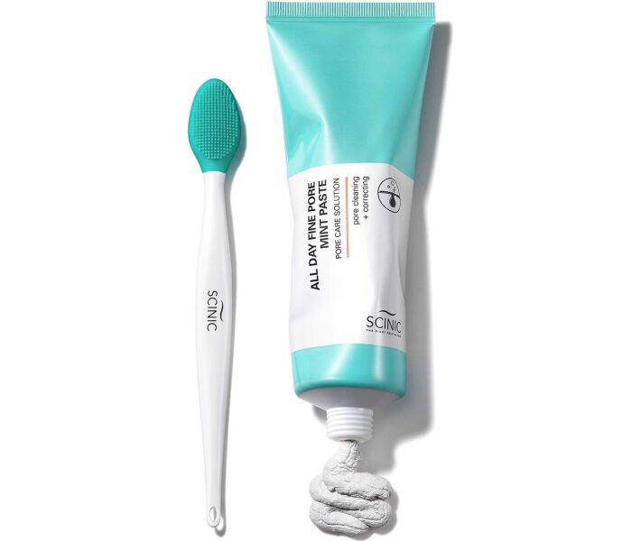 Глиняная маска-паста и щеточка для очищения пор Scinic All Day Fine Pore Mint Paste 80 мл (173085)