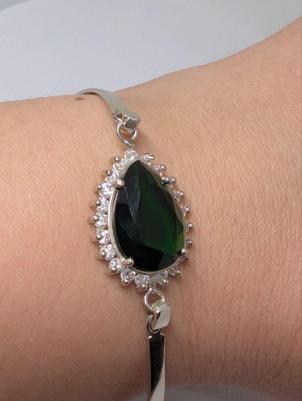 Срібний браслет 925 проба жорсткий Схід один камінець 20 см (2827118919) - фото 4 Срібний браслет 925 проба жорсткий Схід один камінець 20 см (2827118919) - фото 4