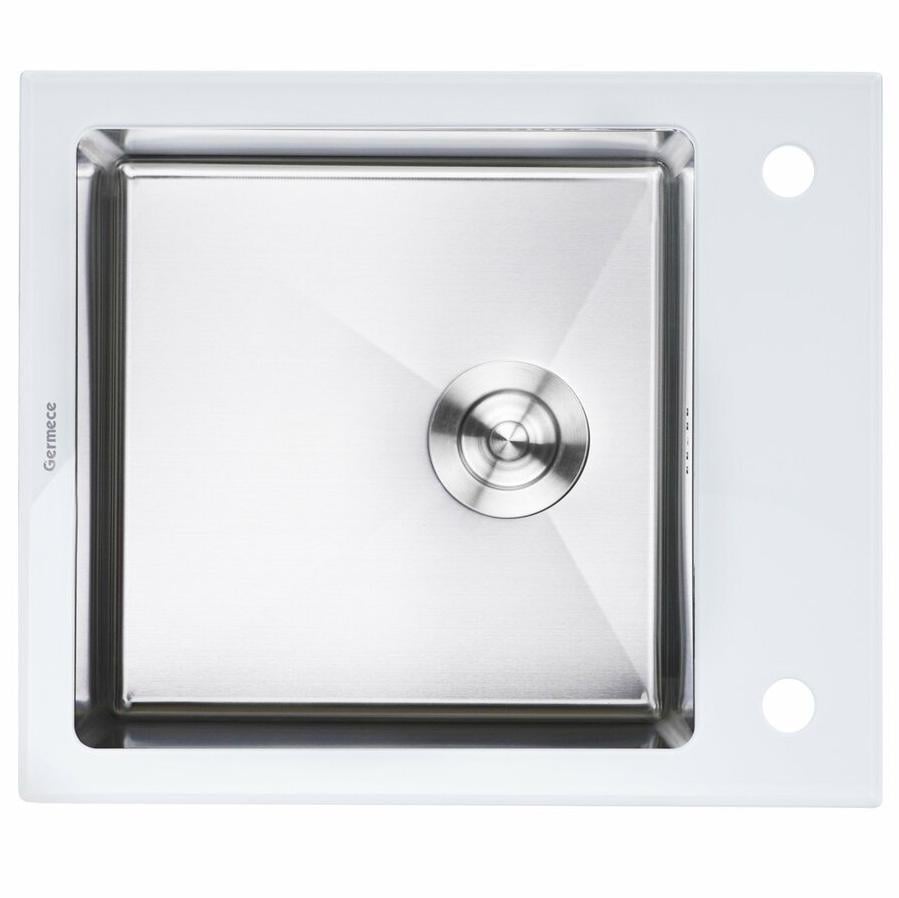 Кухонная мойка Platinum Handmade 600x510x200 мм White Glass (788748) Кухонная мойка Platinum Handmade 600x510x200 мм White Glass (788748)