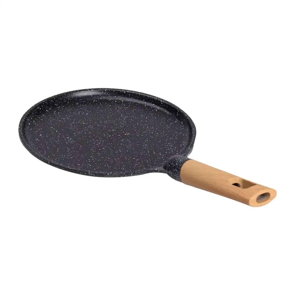 Сковорода блинная алюминиевая MGC с мраморным антипригарным покрытием толстое дно 22 см Black (5191) - фото 5