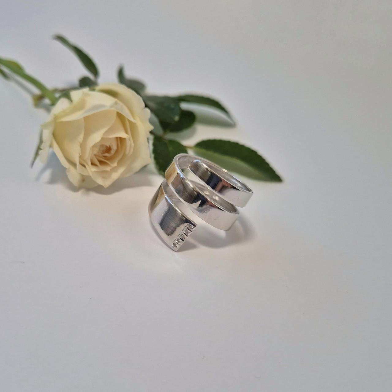 Кольцо широкое Валькирия серебро 925 пробы родированное 6,05 г р. 19,5 (1655рк)