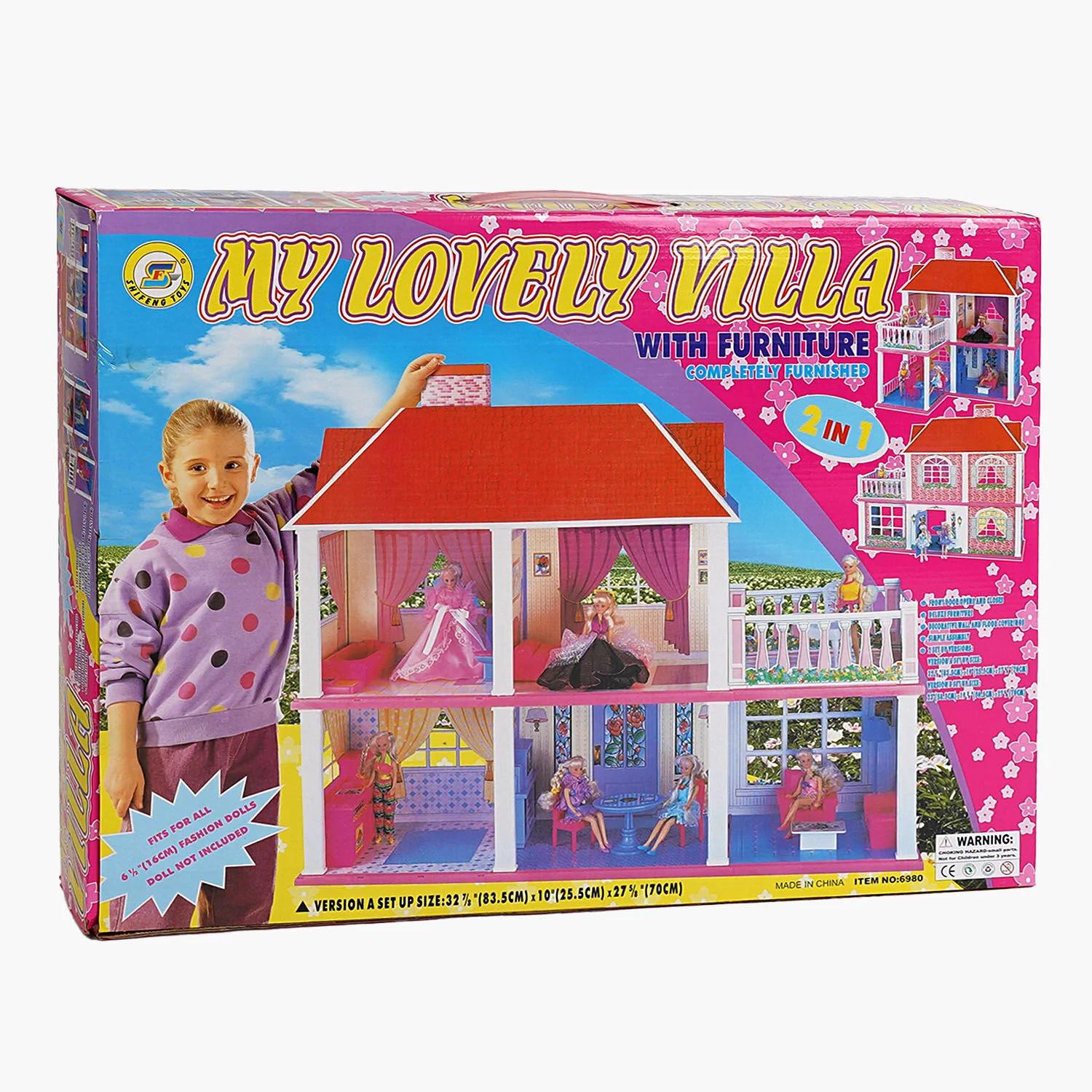 Игровой домик Shifeng Toys двухэтажный/мебель Multicolor (54671)
