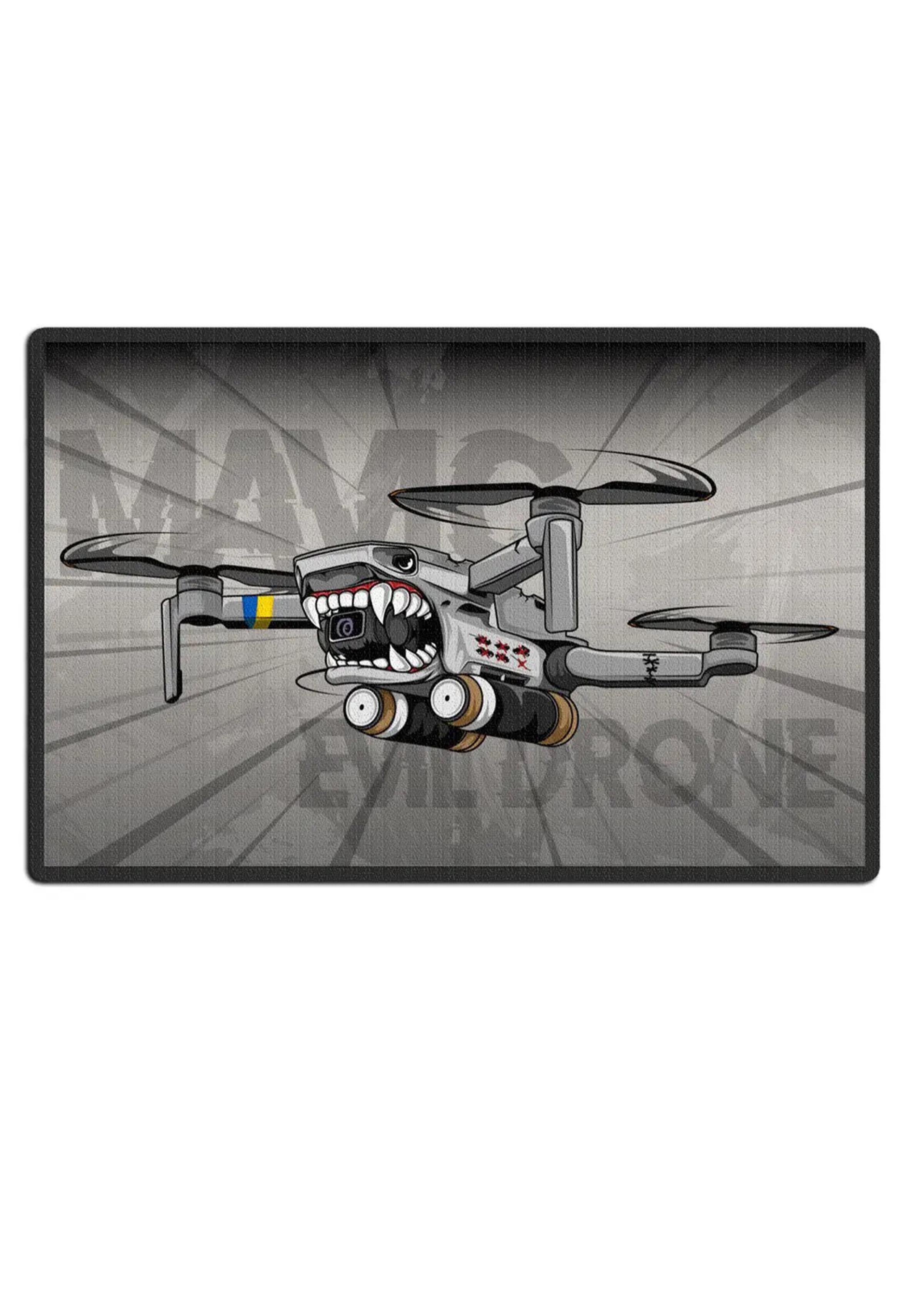 Шеврон-нашивка Дрон-Акула на липучке Серый (DRONS10)