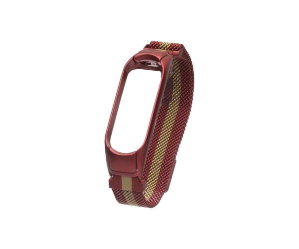 Ремешок Milanese Loop Color для Xiaomi Mi Band 3/4 Red/Gold