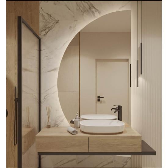 Зеркало дизайнерское фигурное в форме паруса с задней подсветкой Liberty 110x55 см