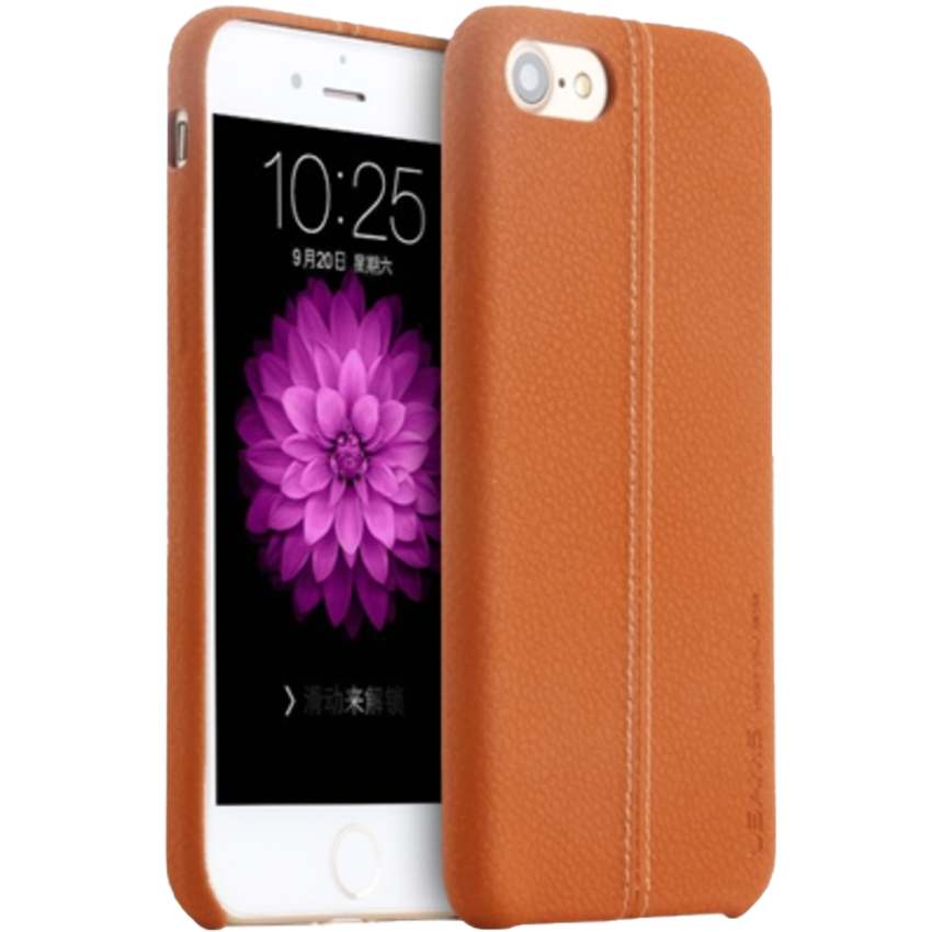 Кожанный чехол накладка Usams Joe Series for iPhone 7/8/SE, Brown