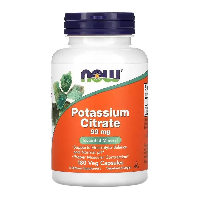 Калий NOW Potassium Citrate 99 мг 180 капс. (09238-01)