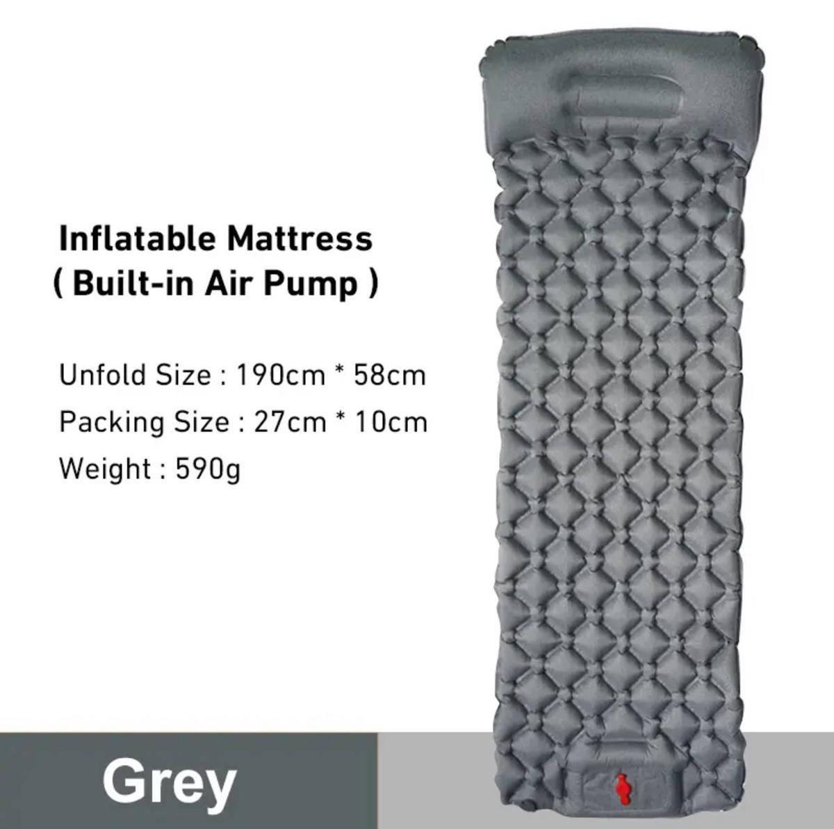 Коврик надувной Westtune с подушкой и встроенным насосом Grey (fzu-75e-p6o) - фото 2 Коврик надувной Westtune с подушкой и встроенным насосом Grey (fzu-75e-p6o) - фото 2