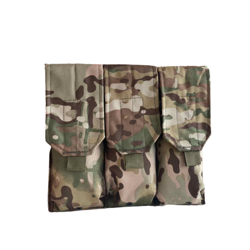 Подсумок для магазинов АК закрытый тройной с системой MOLLE водоотталкивающий Оксфорд 600D 23х26 см Мультикам