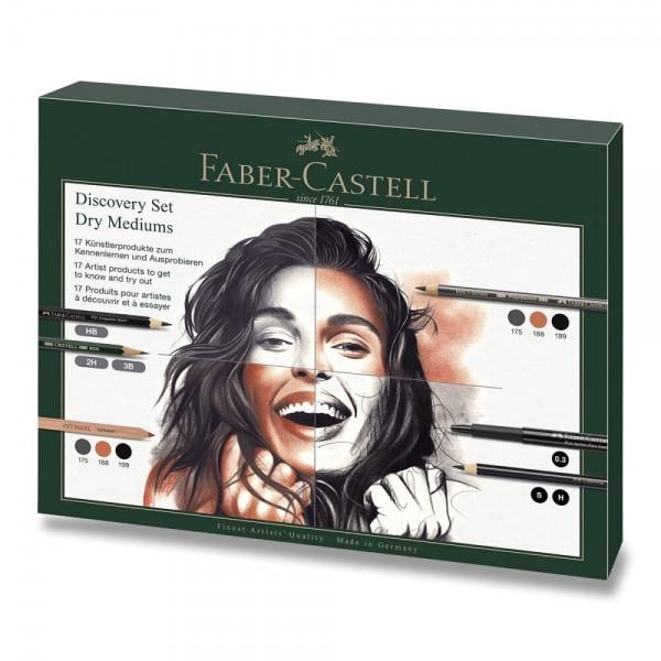 Набір чорнографітних олівців Faber-Castell DISCOVERY SET DRY MEDIUMS металевий пенал 17 пр. (112925) Набір чорнографітних олівців Faber-Castell DISCOVERY SET DRY MEDIUMS металевий пенал 17 пр. (112925)