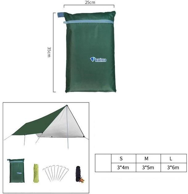 Тент туристичний Canvas S водонепроникний 3x4 м Темно-зелений (HP050461) - фото 5 Тент туристичний Canvas S водонепроникний 3x4 м Темно-зелений (HP050461) - фото 5