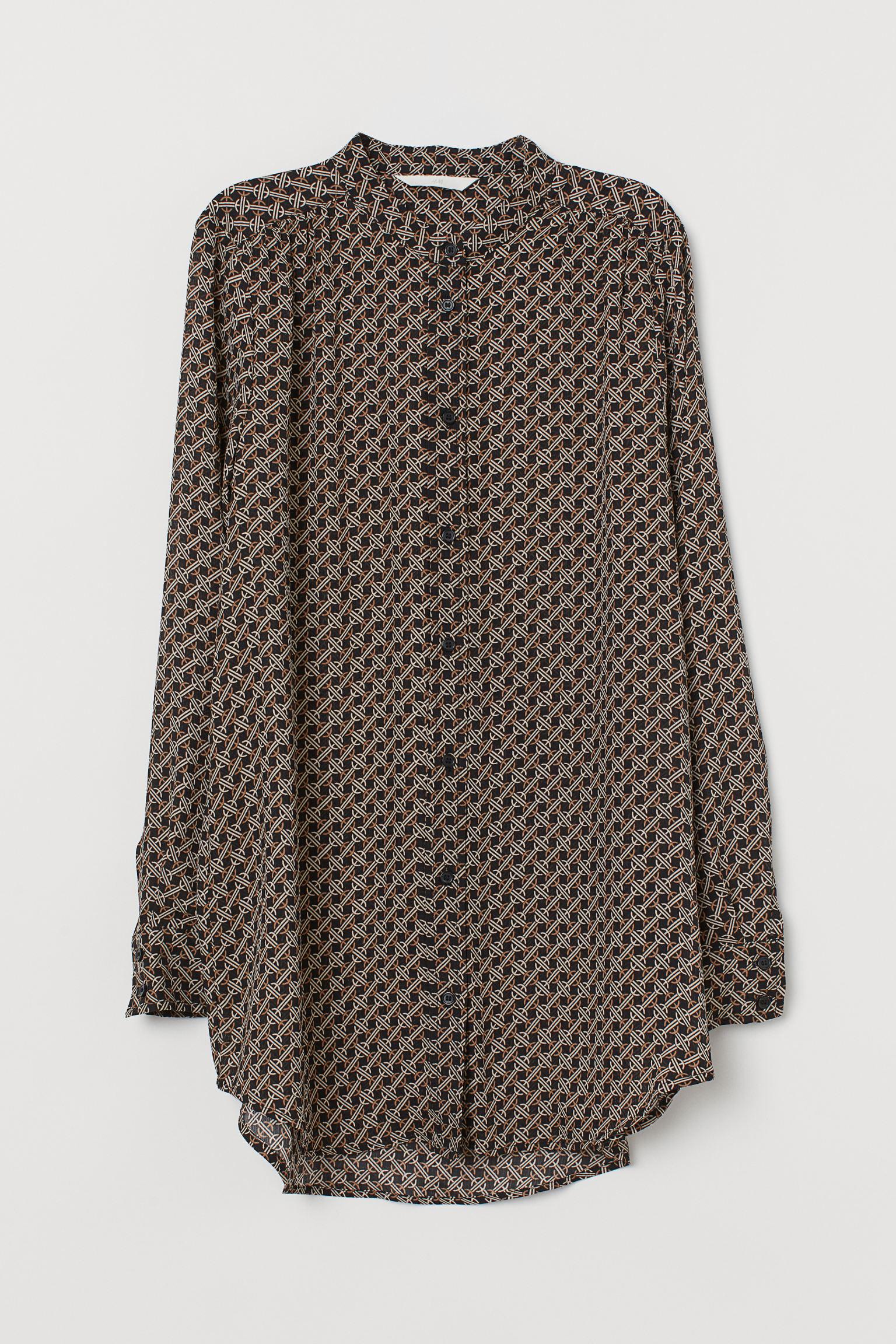 Блуза H&M Узор р. 34 Черно-бежевый (2812752000)