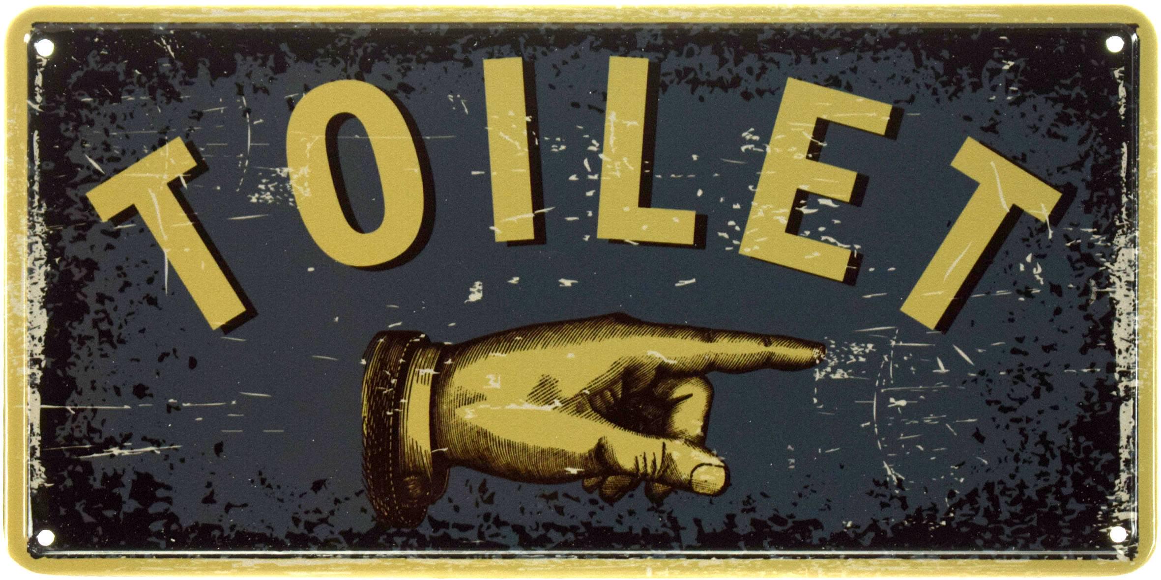 Табличка металева Туалет Праворуч/Toilet 15x30 см