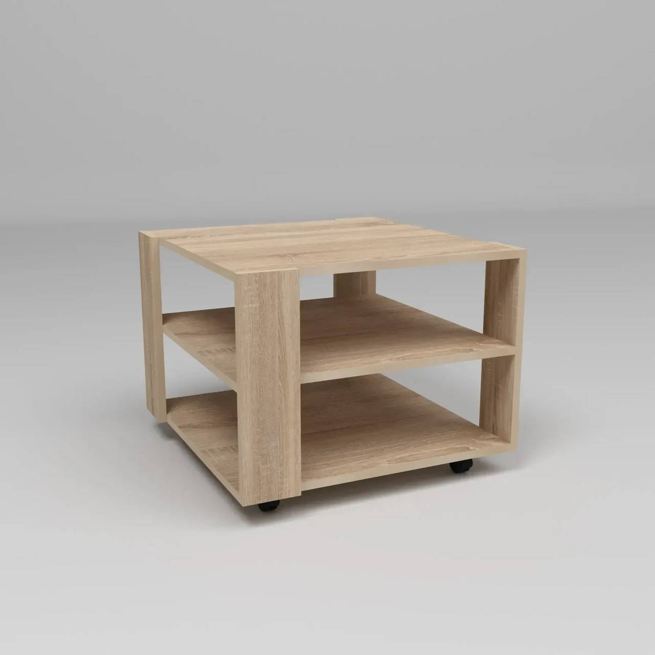 Стіл журнальний на коліщатках Kontinent Kvant №4 60х60х45 см Дуб Сонома (52489754) - фото 3 Стіл журнальний на коліщатках Kontinent Kvant №4 60х60х45 см Дуб Сонома (52489754) - фото 3