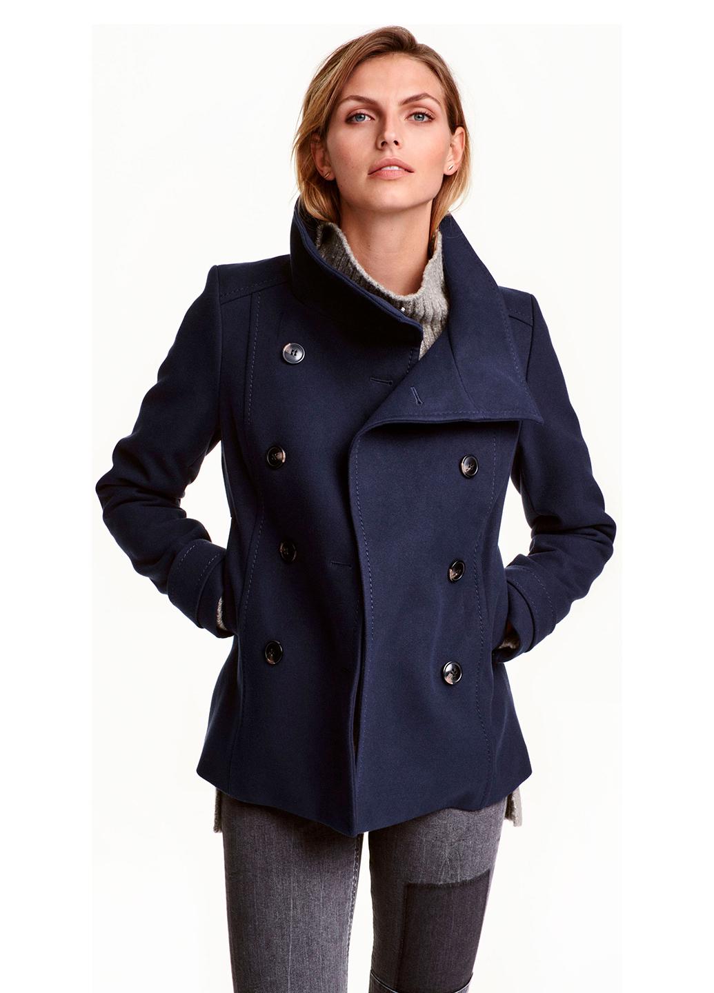 Пальто H&M р. 38 Синий (3901924b35)