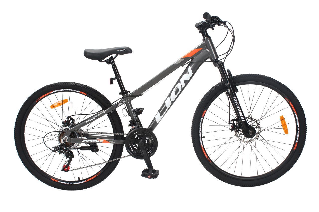 Велосипед CrossBike Lion 26" 13" Серо-оранжевый