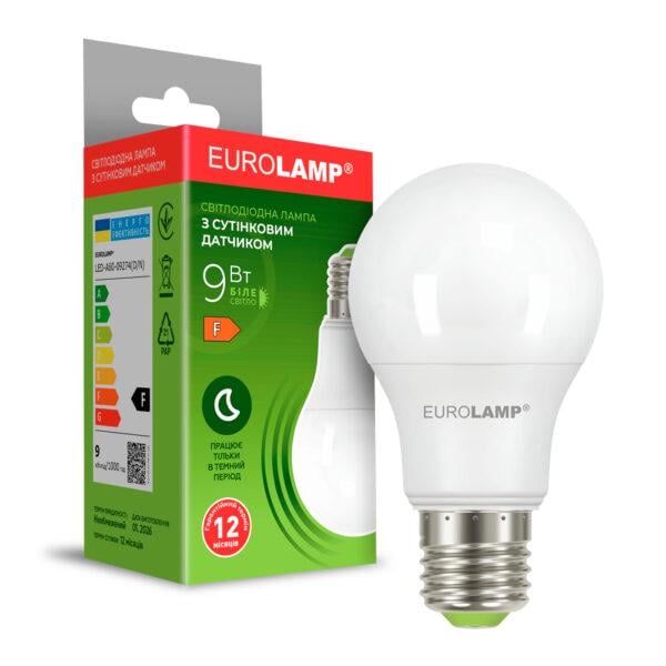 Лампа LED с Eurolamp сумеречным датчиком A60 9W E27 4000K (36962420)