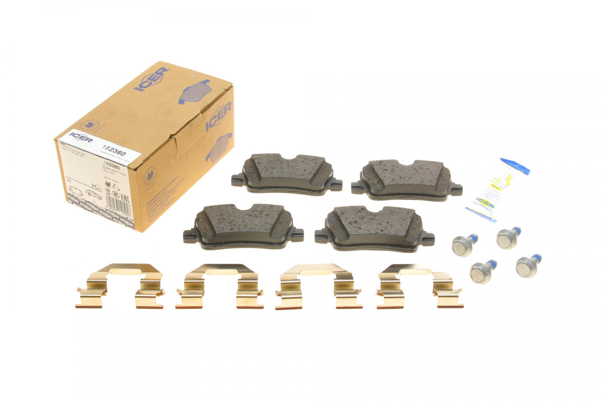 Колодки тормозные задние ICER BMW 3 G20/G21/G80/G81/G28/4 G22/G23/G82/G83/G26 18-/2 G42/G87 21- (182360)