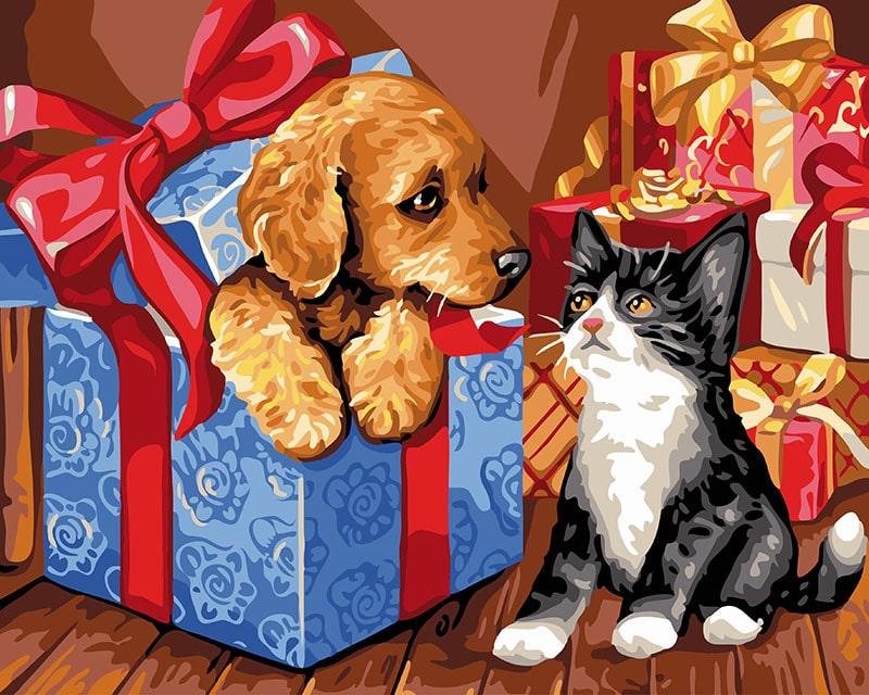 Картина по номерам Brushme GX24121 Воспитанники в подарках 40x50 см (1299211468)