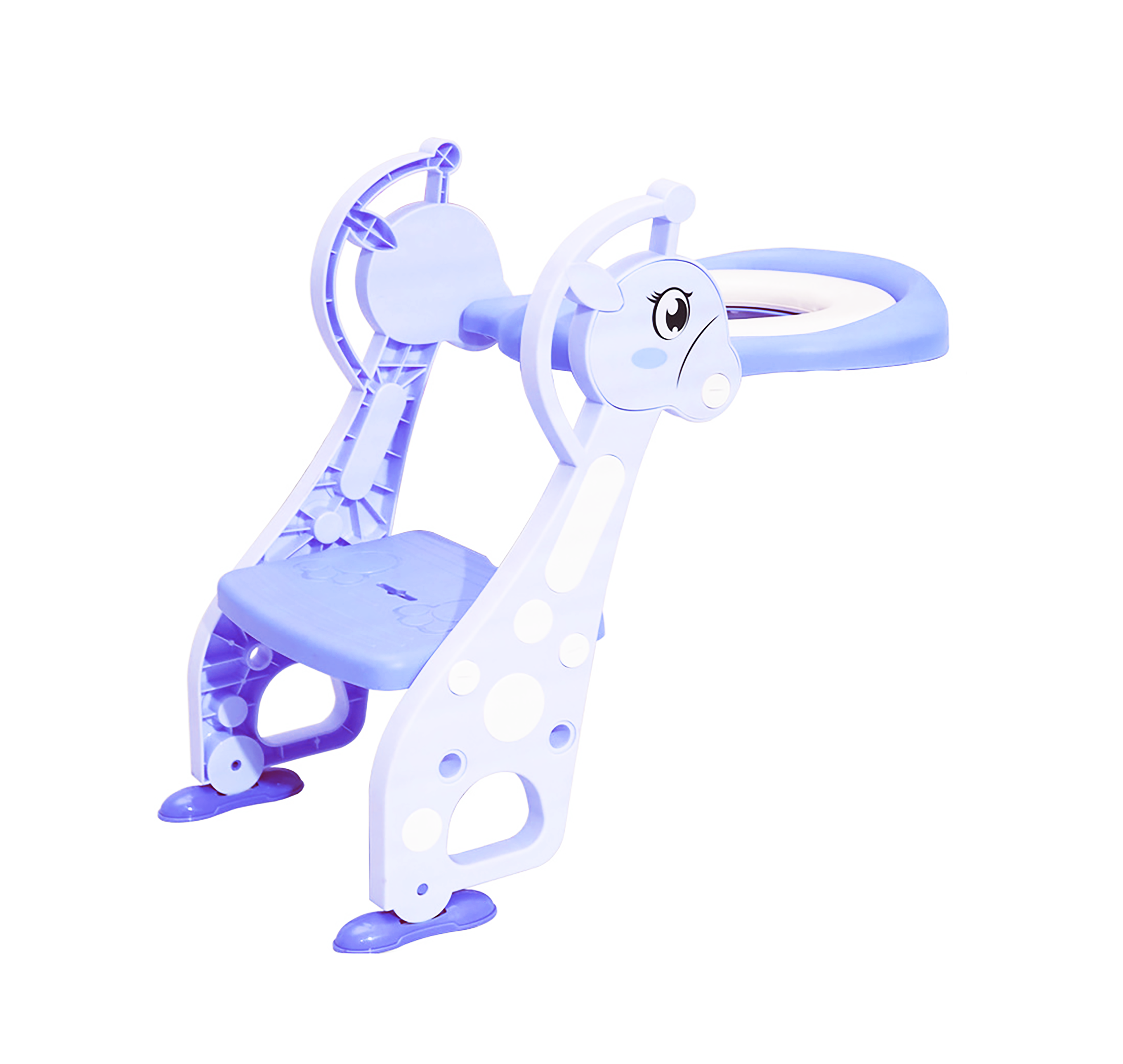 Детское сидение на унитаз SUNROZ Giraffe Ladder Seat с лесенкой Бело-голубой (SUN2277)