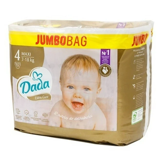 Подгузники Dada Extra Care Maxi Jumbo Bag 7‑18 кг 82 шт. (1747642689)
