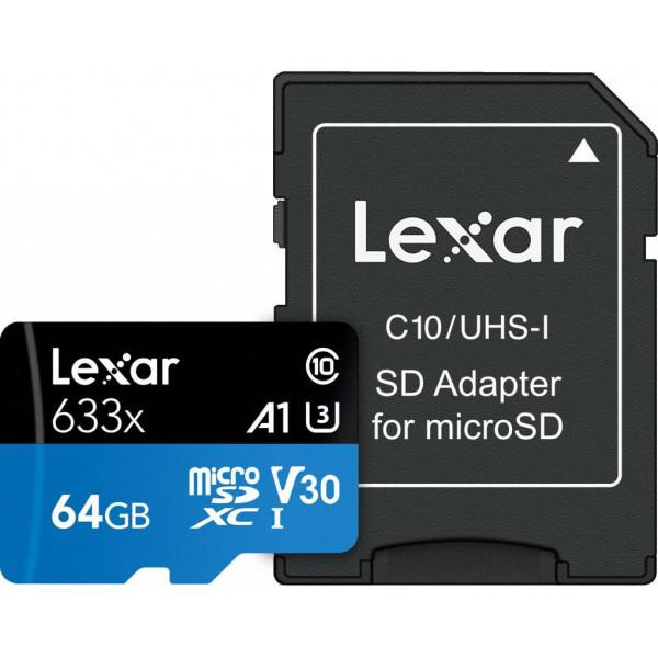 Карта пам'яті Lexar 64GB microSDXC class 10 UHS-I 633x (LSDMI64GBB633A) - фото 3