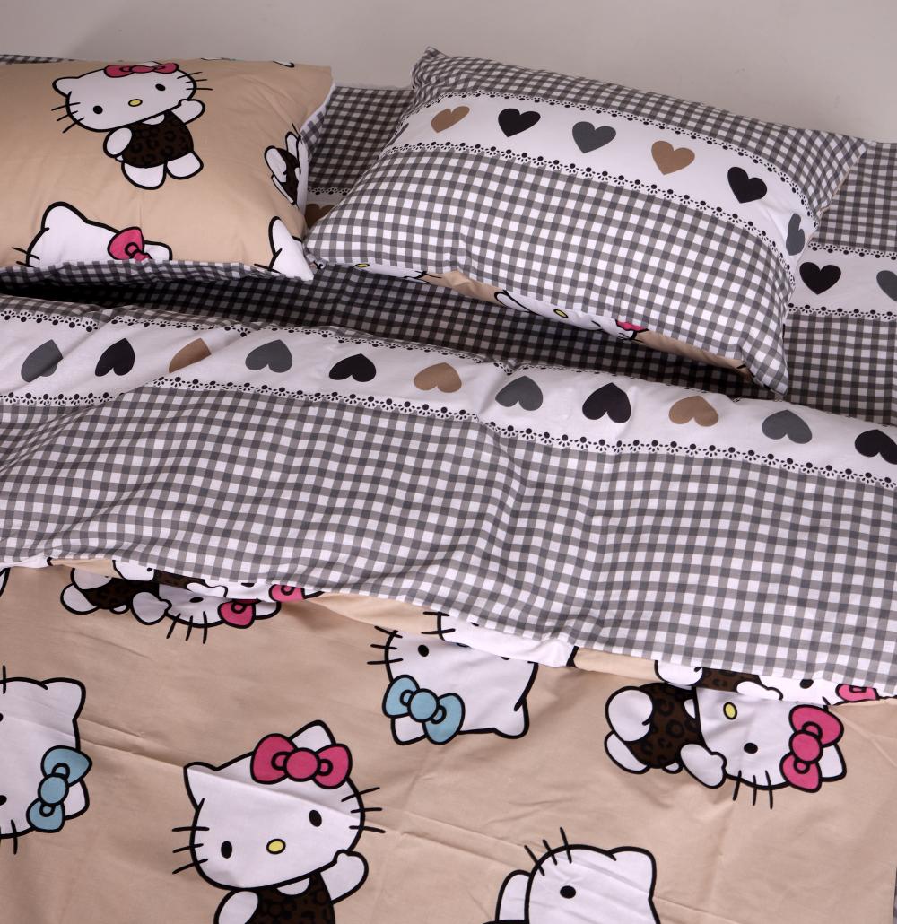 Комплект постільної білизни PaniPava Beige Hello Kitty бязь 155х215 см (10100870) - фото 7
