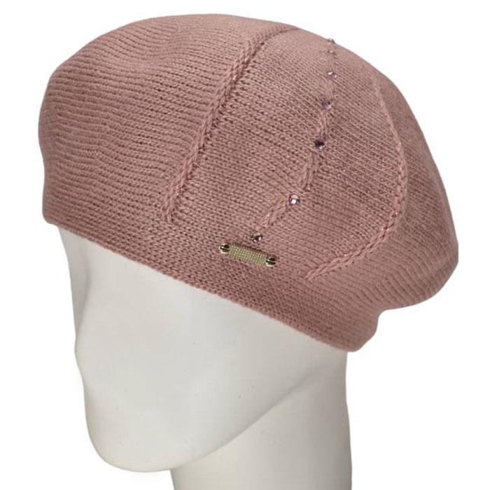Берет женский Lirus Монако двойной шерстяной Светло-пудровый (87230)