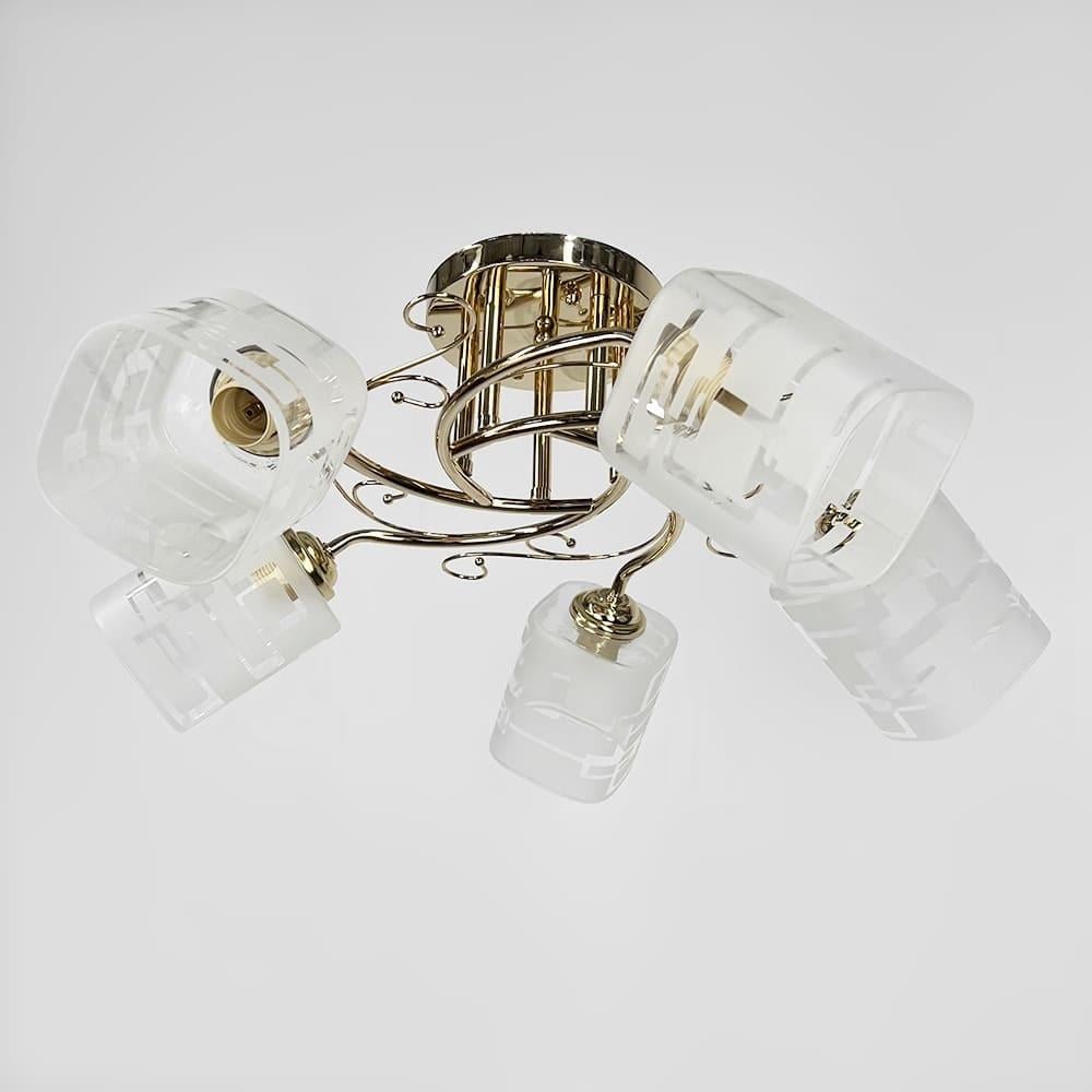 Люстра на 5 плафонів Ø 58 см Золотий (2286/5B FGD) - фото 1