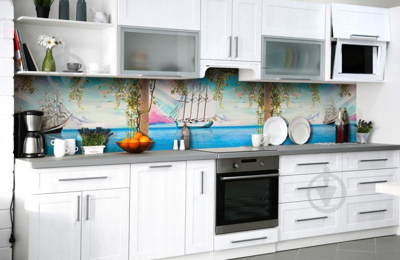 Скинали на кухню Zatarga «Флотилия » 600х2500 мм виниловая 3Д наклейка кухонный фартук самоклеящаяся