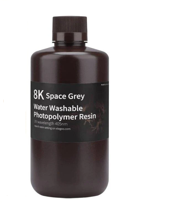 Смола фотополимерная ELEGOO для 3D-принтера водосмывающая 8K 1 кг Space Grey