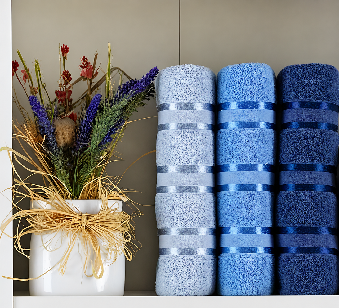 Набор полотенец Gursan Cotton Stripe Micro Deluxe 50х90 см 3 шт. Blue Набор полотенец Gursan Cotton Stripe Micro Deluxe 50х90 см 3 шт. Blue