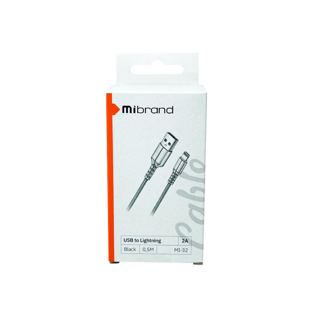 Кабель Mibrand MI-32 USB to Micro USB 0,5 м Black (MIDC/3205MB) - фото 2