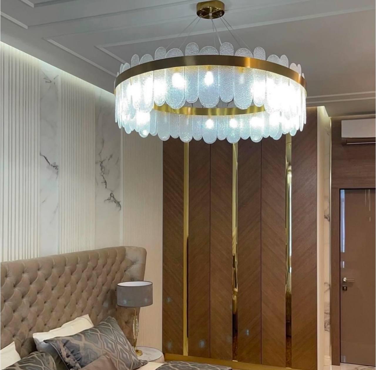 Люстра підвісна Zilini ER2005/800 з скляними пластинами Золотий (23910619) Люстра підвісна Zilini ER2005/800 з скляними пластинами Золотий (23910619)