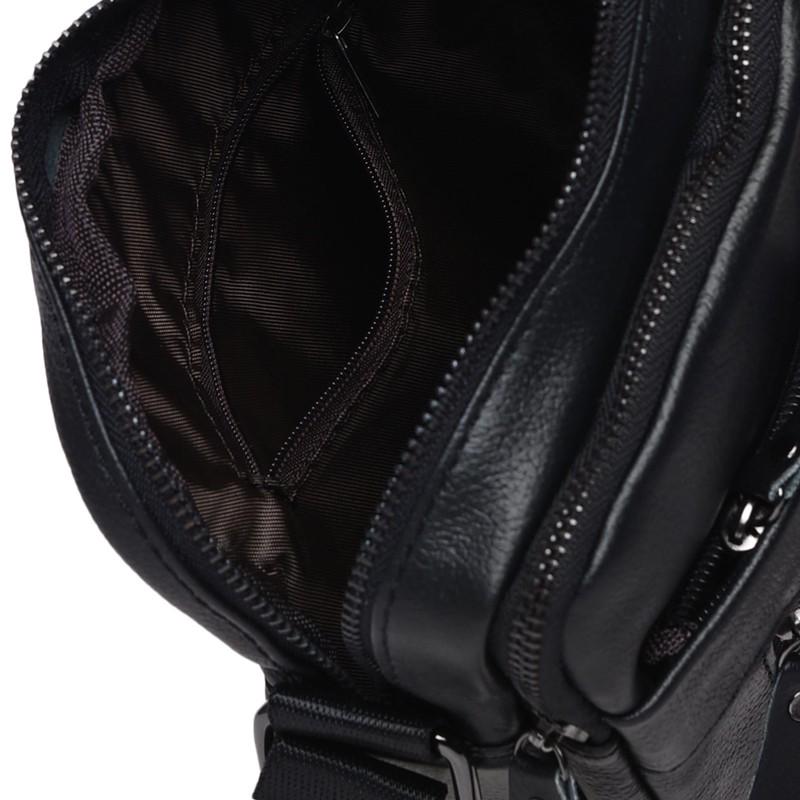 Мужская сумка кожаная Borsa Leather K11169a Черный (15341454) - фото 11