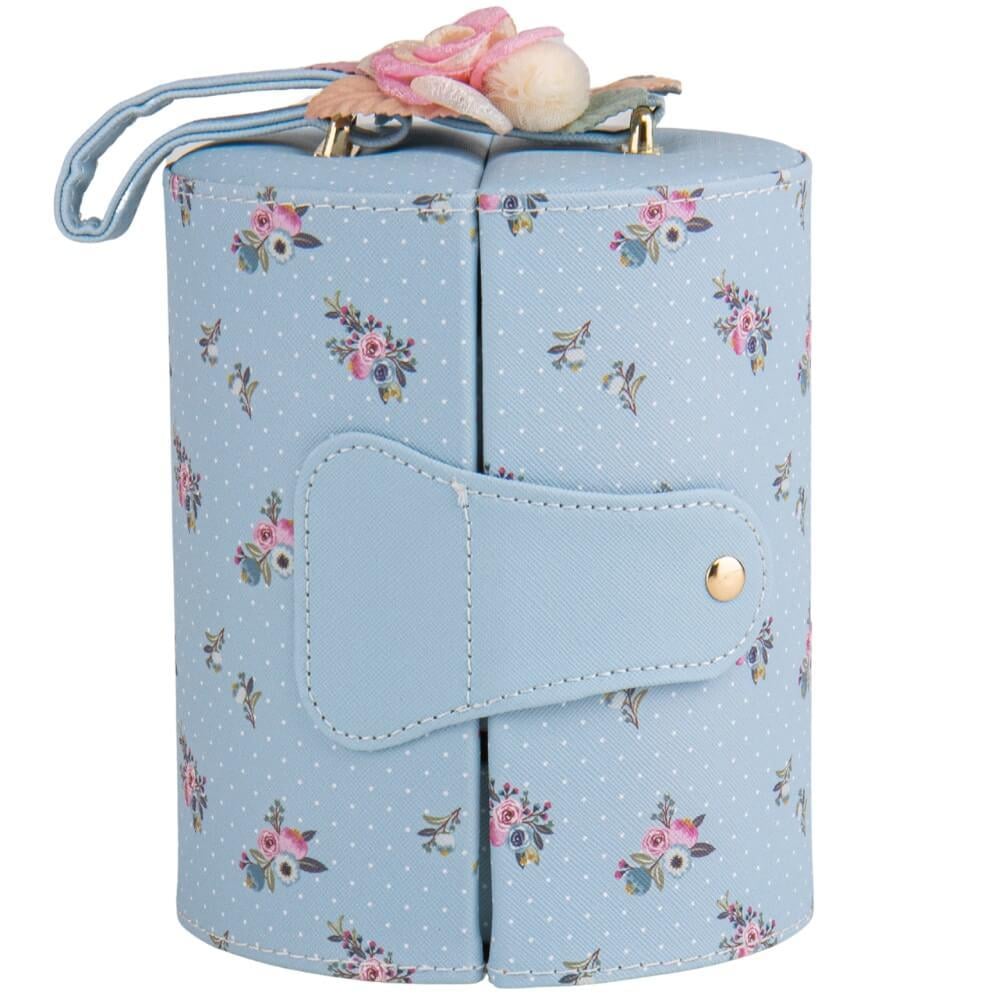 Ящик для украшений Elisey 18907-005 Цветочный едем экокожа 14.5х14.5х17 см Голубой (118-81-18907-005)